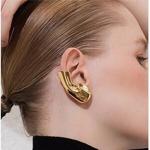 PAIR of Ear Cuffs. Brand New. Y2K non-piercing cyborg earring clips. Elegant.